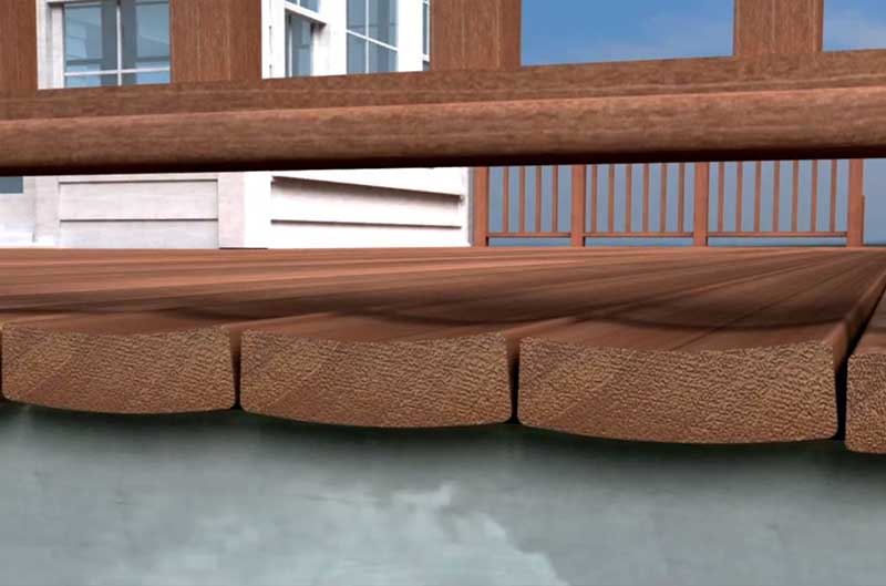 Warped and Cupped Hardwood Decking Boards